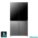 Hisense RQ5X560SFLES, Multi Door Fridge Freezer, E Rated in Stainless Steel