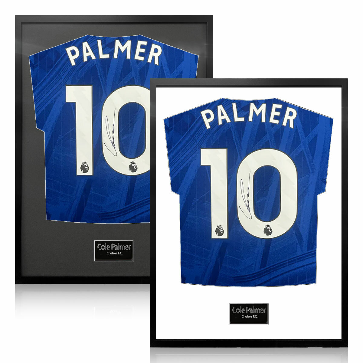 Cole Palmer Signed Framed Chelsea Football Shirt in 2 Options: White or Black Mount Cole Palmer Signed Framed Chelsea Football Shirt in 2 Options: White or Black Mount