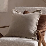 Furn Bertie Velvet Feather Fill Cushion 2 Pack in Taupe, 45 x 45 cm