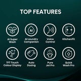 Hisense KitchenFit 7i Series WF7I1248BBR, 12kg Washing Machine, A Rated in Black