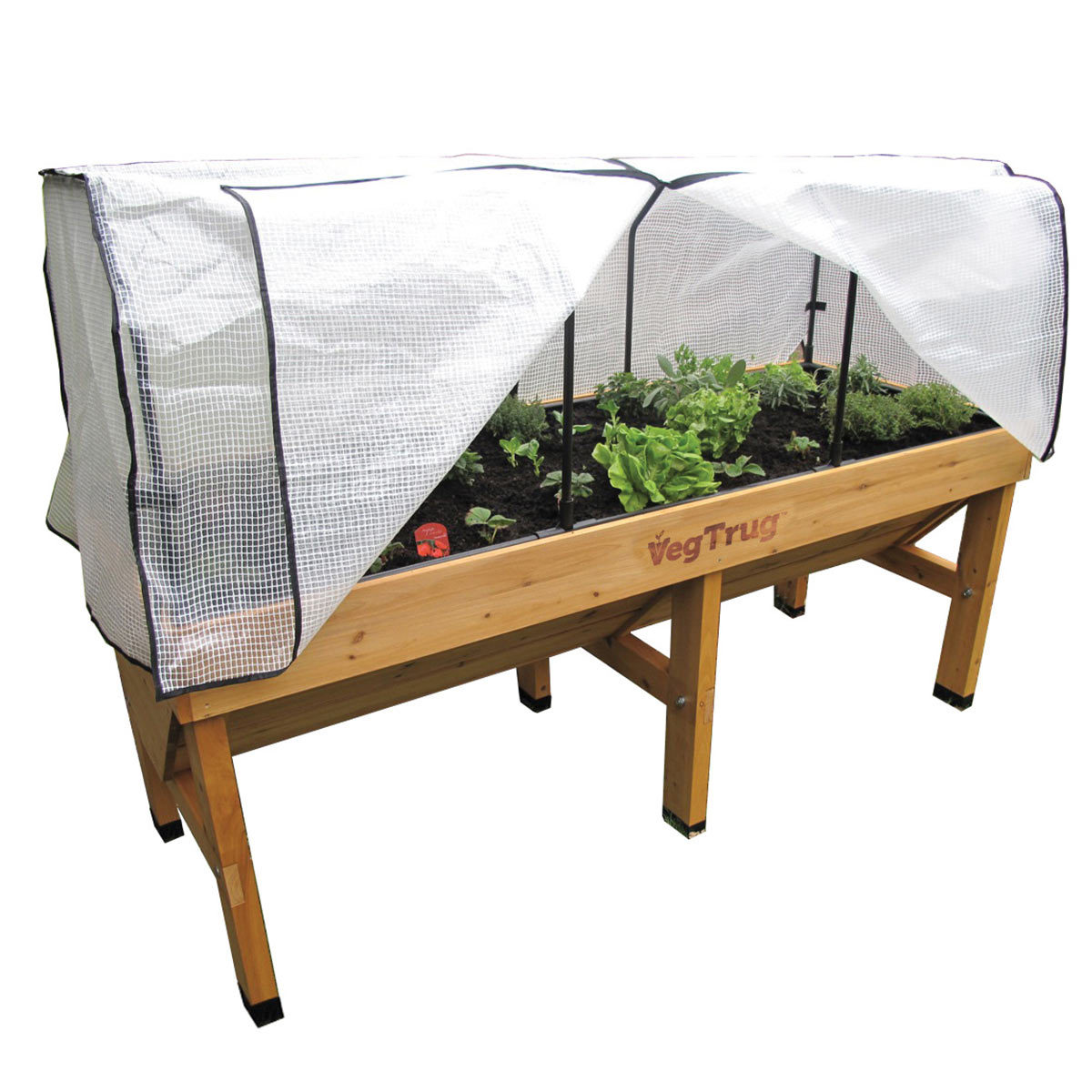 VegTrug Medium 1.8m Planter + Greenhouse Frame + Cover