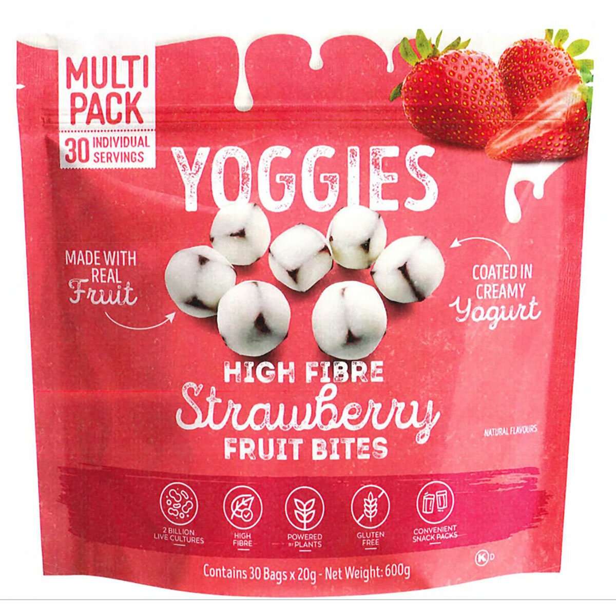 Yoggies Strawberry Fruit Bites , 30 count, 600g