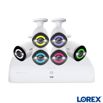  Lorex Fusion 4K 16-Channel 2TB Wired NVR CCTV System with 6 4K Wired Indoor/Outdoor Smart Security Lighting Cameras