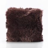 Bowron Long Wool Sheepskin Double Sided Cushion, 35 x 35cm in Brown