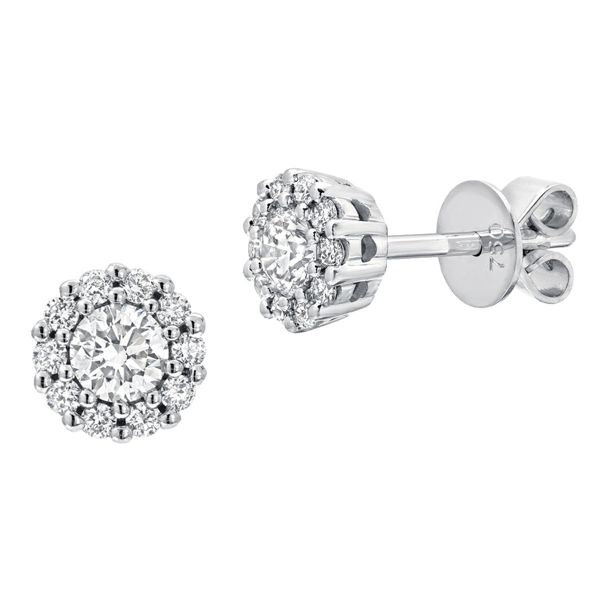 0.45ctw Round Brilliant Cut Diamond Earrings, 18ct White Gold