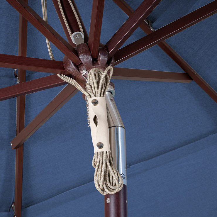 Activa 11ft Aluminium Umbrella With Wood Finish Indigo Costco UK