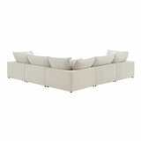 Aiden & Ivy Sereen Beige Fabric 6 Piece Modular Sofa - Back Image