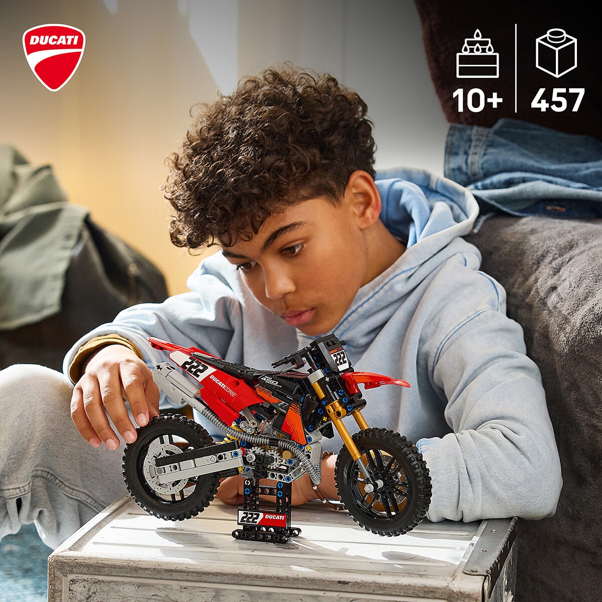 LEGO Technic Ducati Desmo450 MX Factory Motorcycle - Model 42238 (10+ Years) LEGO Technic Ducati Desmo450 MX Factory Motorcycle - Model 42238 (10+ Years)