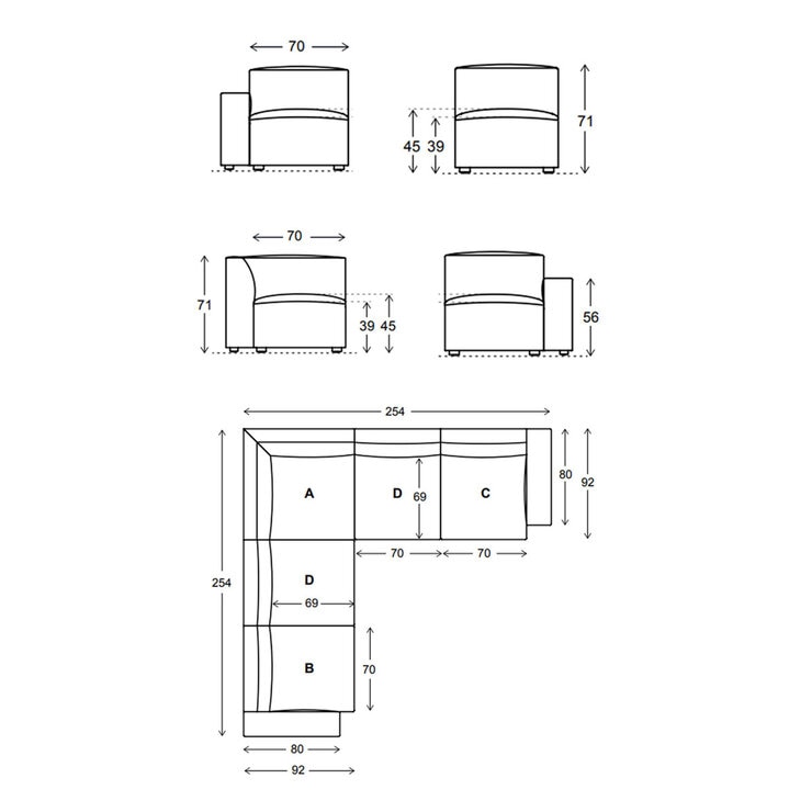 Swyft Model 08 Corner Sofa  in Pumice Linen