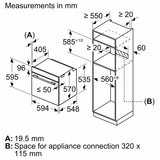 Bosch Series 4 HQA574BB3B Built In Single Oven, A+ Rated in Black