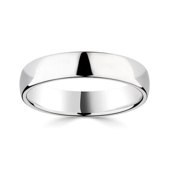 5.0mm Luxury Court Wedding Ring, 18ct White Gold