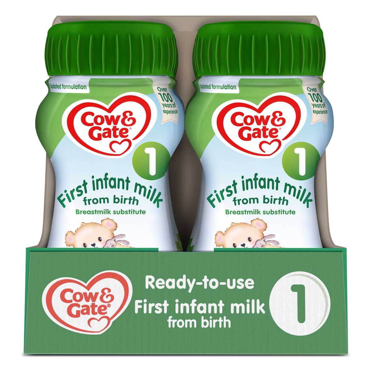 front on shot of case of baby milks in cardboard outer