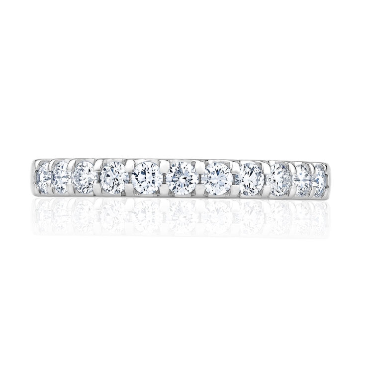 0.50ctw Round Brilliant Cut Diamond Half Eternity Ring, 18ct White Gold