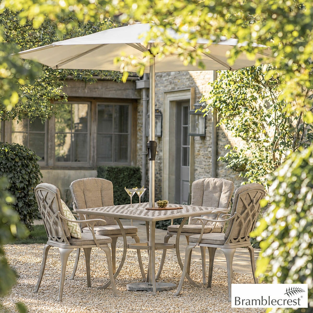 Bramblecrest Milan 5 Piece Dining Set in Stone Bramblecrest Milan 5 Piece Dining Set in Stone
