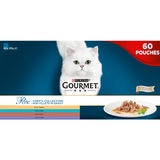 Front of packaging gourmet perle cat food on white background