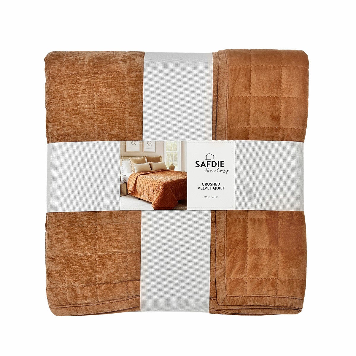 Safdie Crushed Velvet Orange Throw , 234 x 244 cm Safdie Crushed Velvet Orange Throw , 234 x 244 cm