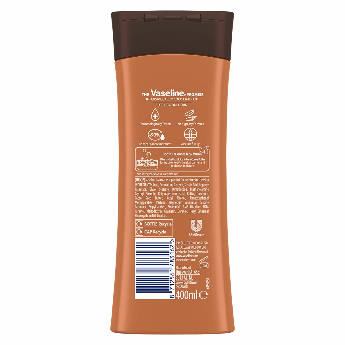 Vaseline Cocoa Radiant Lotion, 6 x 400ml