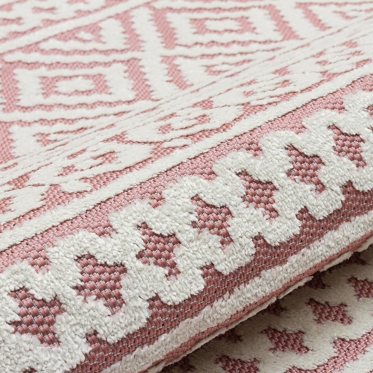 Concept Looms Jazz Deco Indoor / Outdoor Rug in Rose, 220 x 160 cm