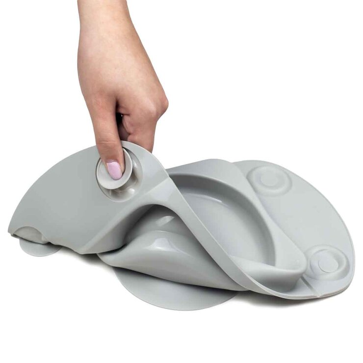 EasyTots EasyMat MiniMax Open Suction Weaning Plate in Grey EasyTots EasyMat MiniMax Open Suction Weaning Plate in Grey