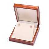 6.5-7mm Cultured Freshwater Peach Pearl Stud Earrings, 18ct White Gold