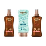Hawaiian Tropic, Sun Oil Set, 200ml SPF 15 & 200ml SPF 30 Dry Oil Spray and 180ml Hydrating After Sun Lotion