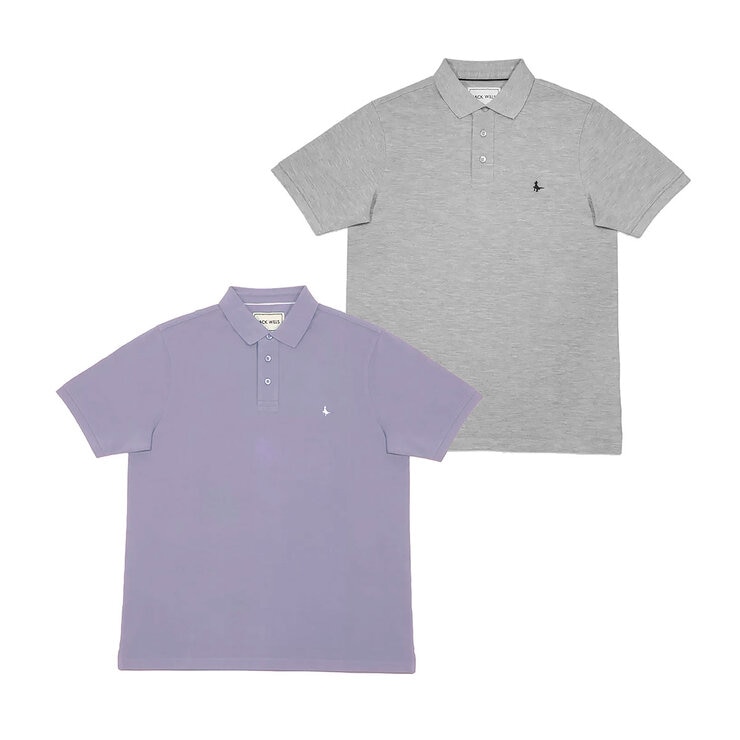 Jack Wills Youth Polo in Grey & Purple Jack Wills Youth Polo in Grey & Purple