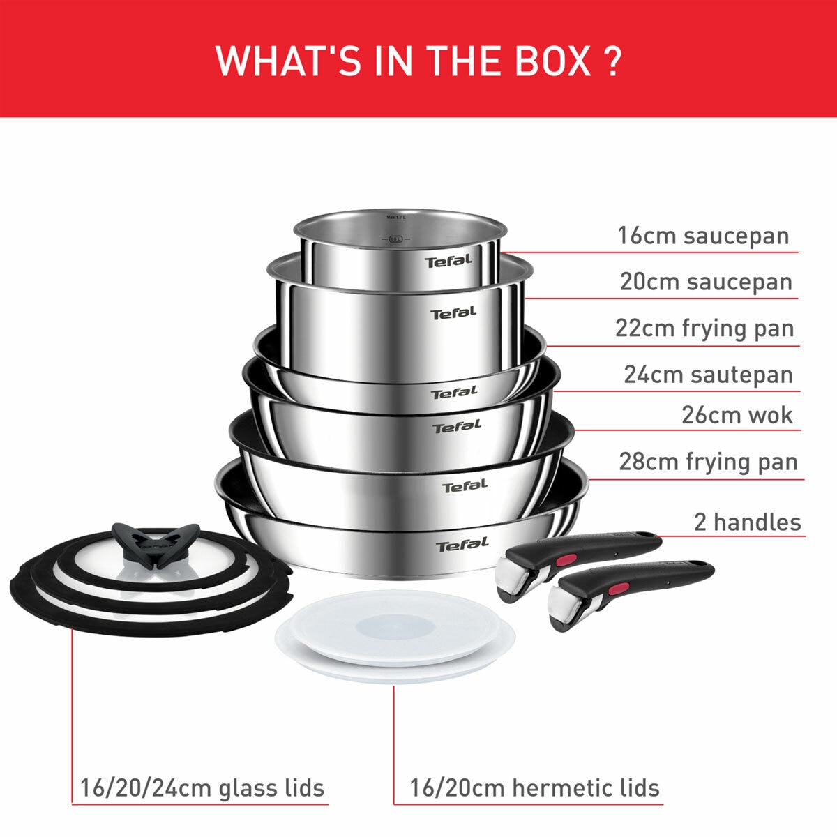 Tefal Ingenio Emotion Cookware Set, 13 Piece