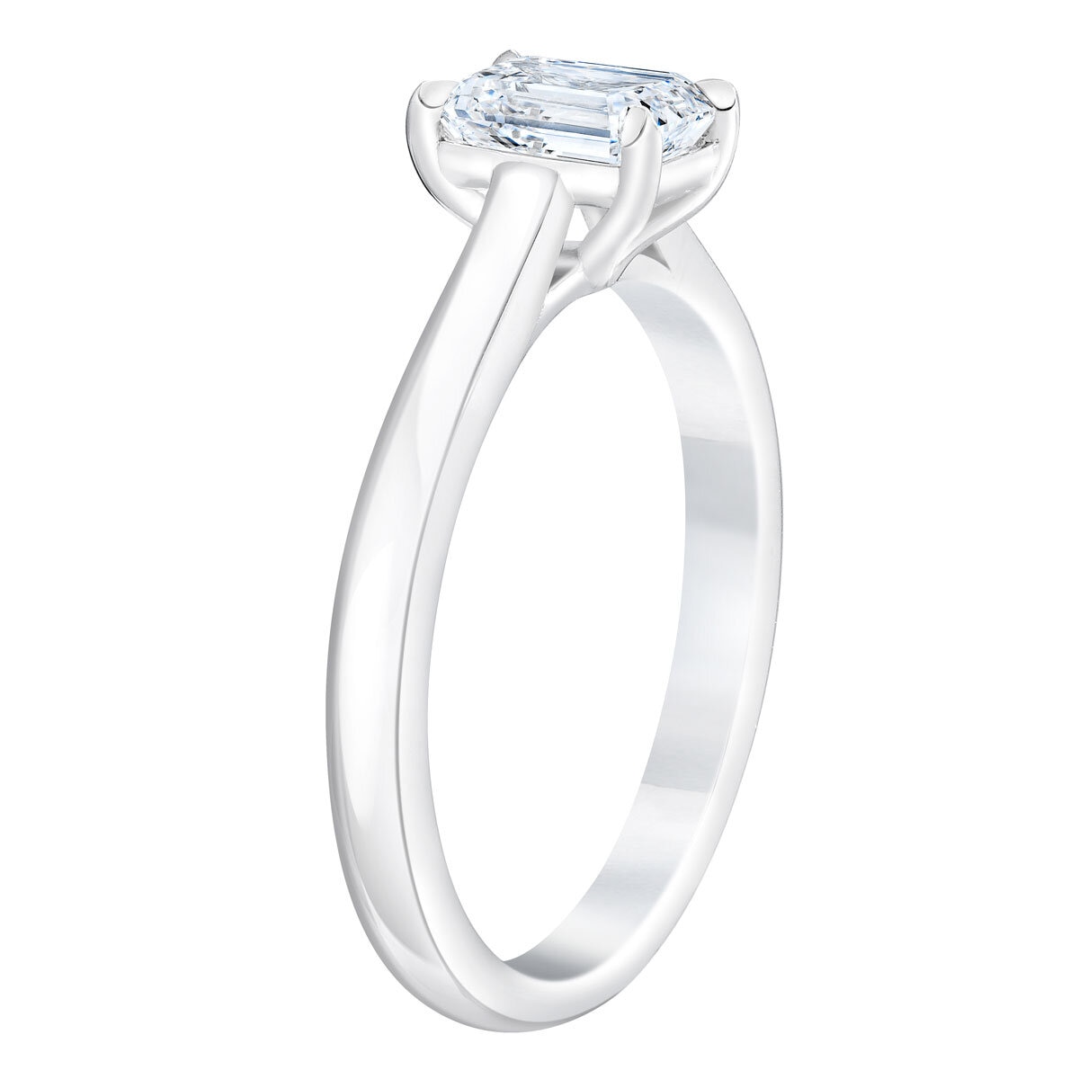 1.00 cwt Emerald Cut DIamond Solitaire Ring, Platinum