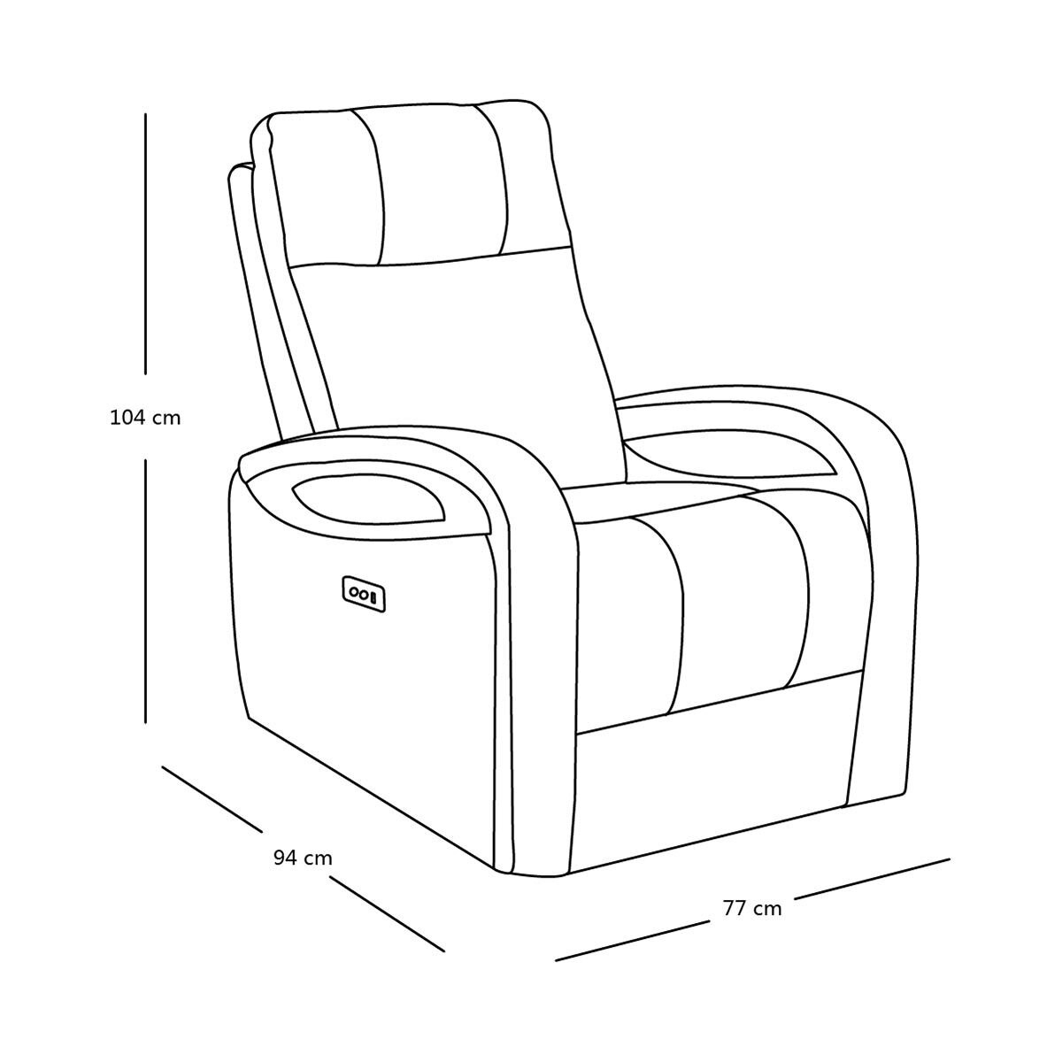 Kuka Grey Leather Power Recliner Chair with Swivel & Glide Costco UK