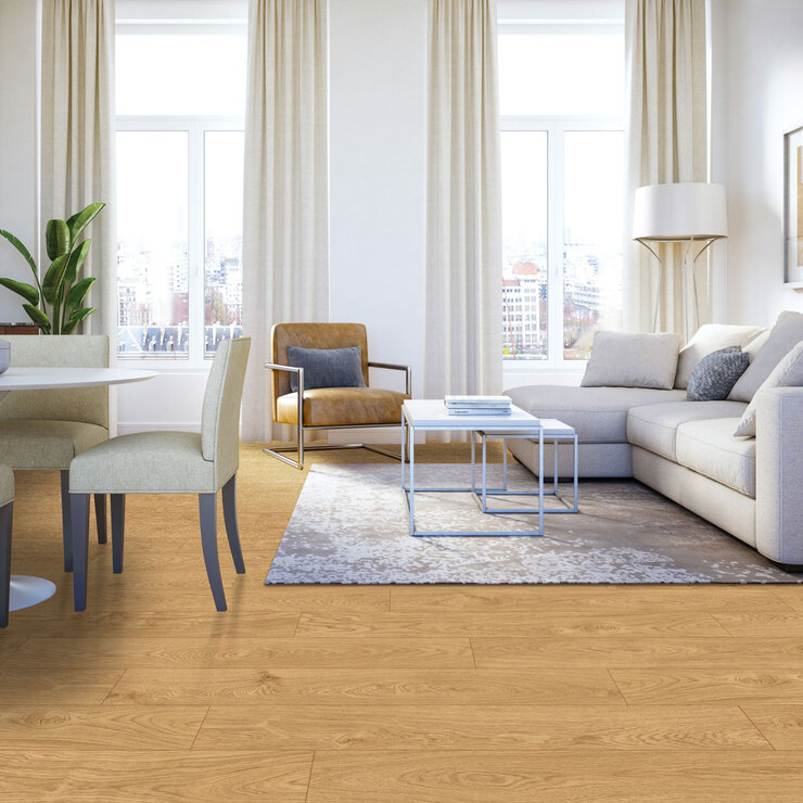 Golden Select Toasted Honey (Oak) Splash Shield AC5 Laminate Flooring with Foam Underlay - 1.146 m² Per Pack