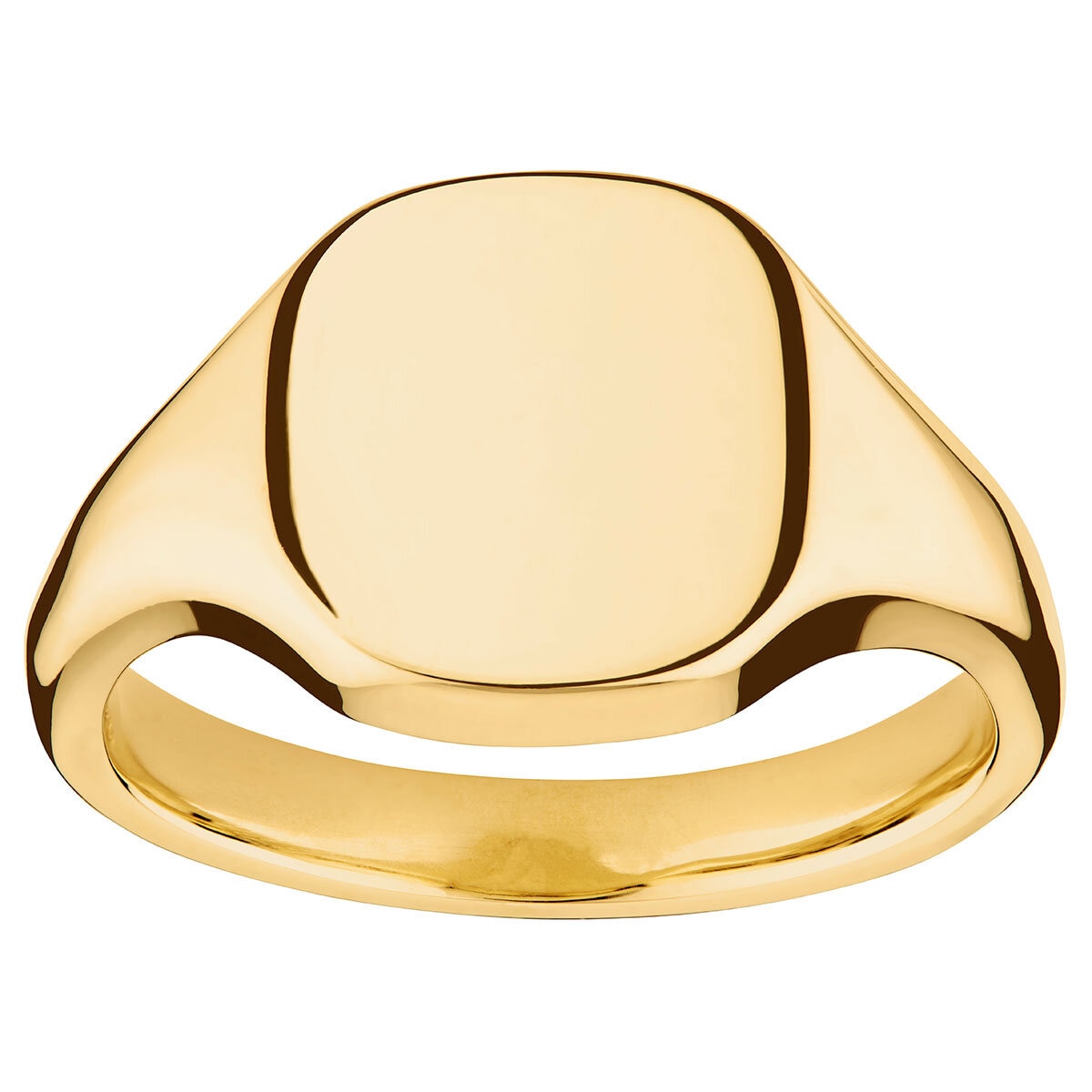 Cushion Signet Ring 18ct Yellow Gold Size W Costco UK