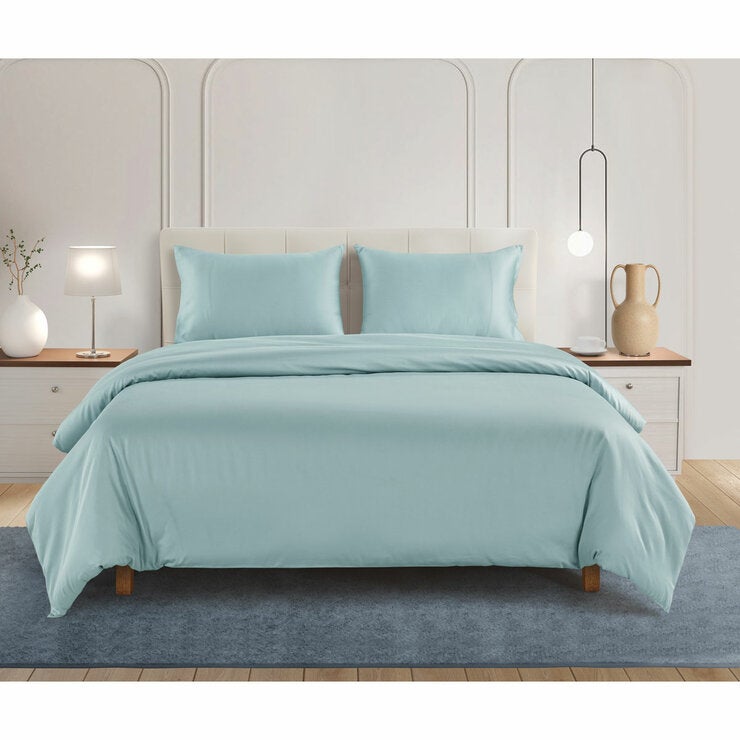 Welhome 500 Thread Count Lyocell Cotton Blend Duvet Set in Blue, King Welhome 500 Thread Count Lyocell Cotton Blend Duvet Set in Blue, King