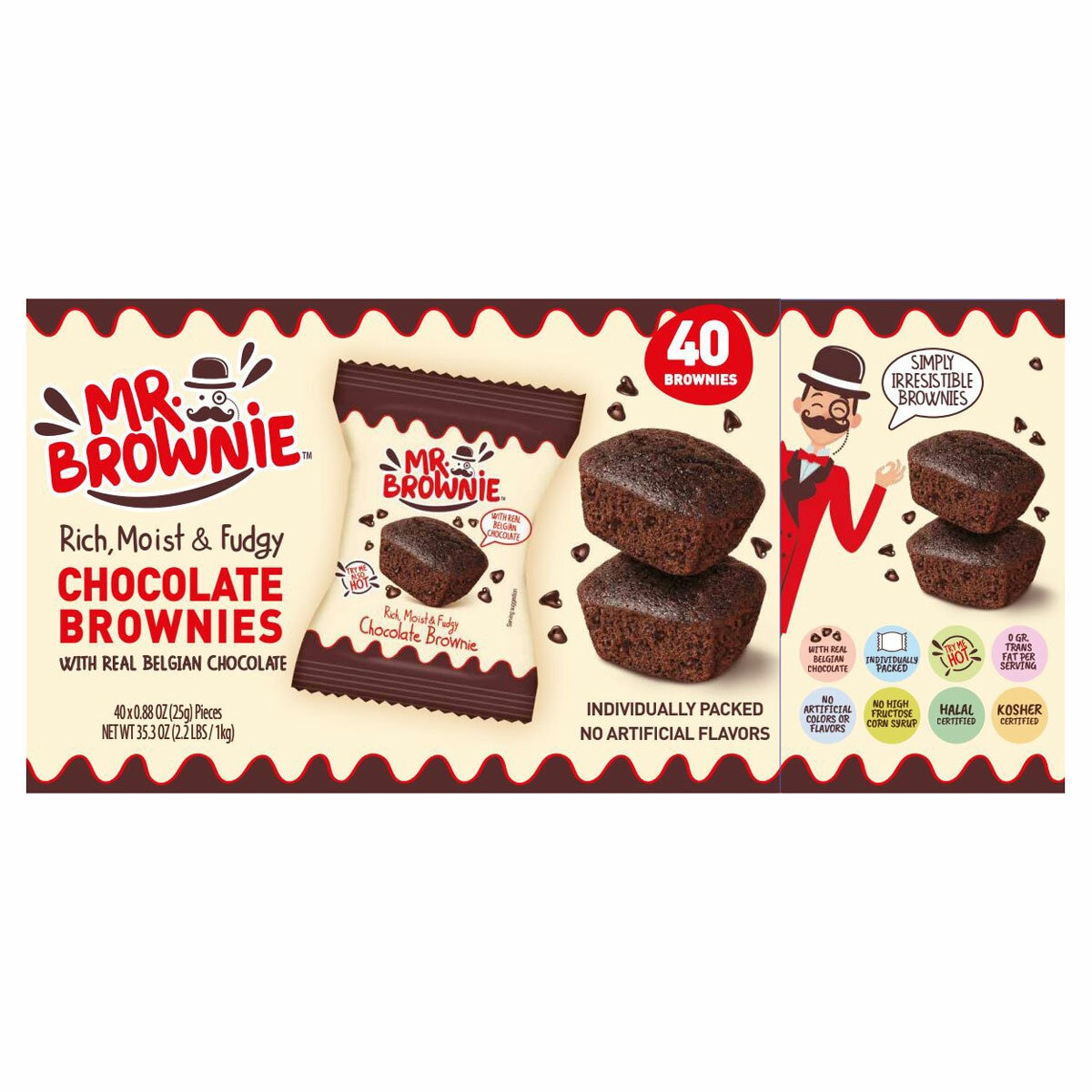 Mr.Brownie Chocolate Brownies, 40x25g