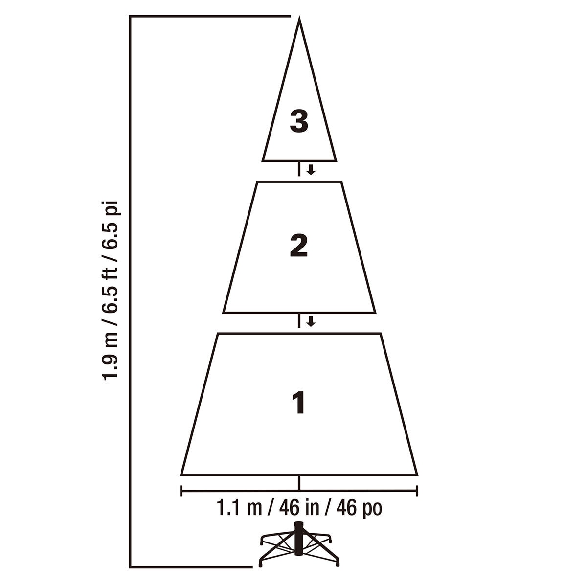 6.5 feet Unlit Aspen Tree Dimensions 6.5 feet Unlit Aspen Tree Dimensions