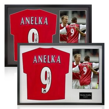 Nicolas Anelka Signed Framed Arsenal Football Shirt including 1 Photo in 2 Options: White or Black Mount