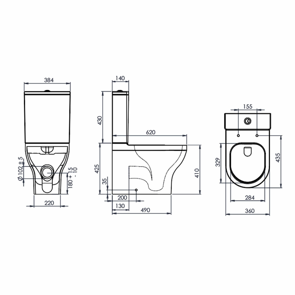 Tavistock Lindo Closed Back Toilet With Cistern And Seat