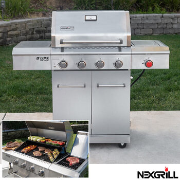 Nexgrill Deluxe 4 Burner Stainless Steel Gas Barbecue + Side Burner + Cover