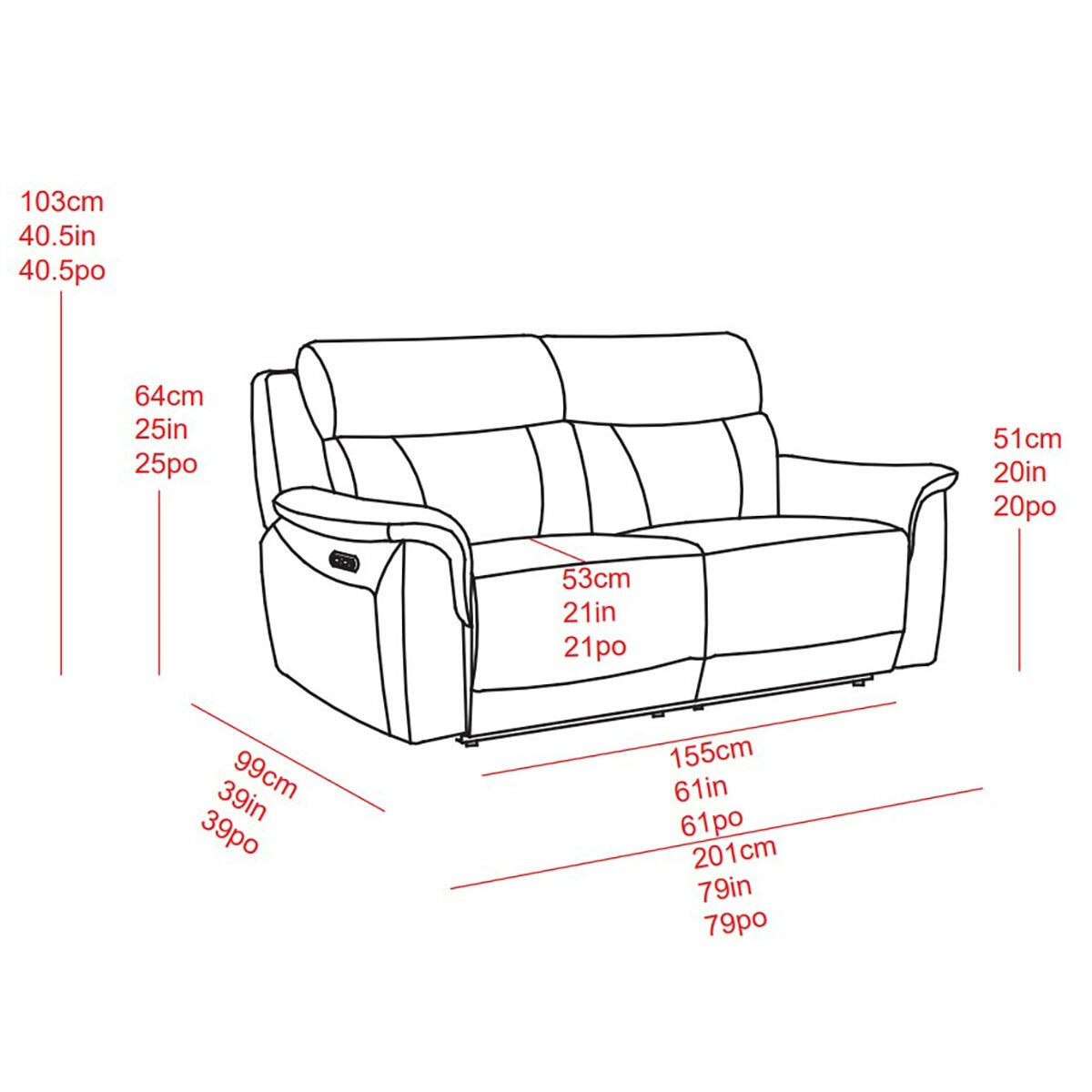 Oscar Grey Leather Power Reclining Large 2 Seater Sofa with Power Headrest Oscar Grey Leather Power Reclining Large 2 Seater Sofa with Power Headrest