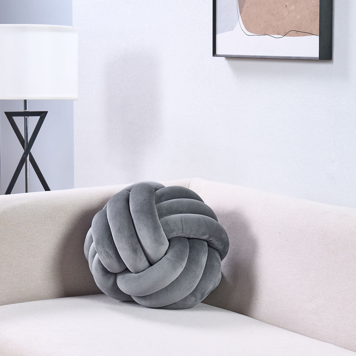 Dream On Knot Pillow 28cm in Grey Costco UK