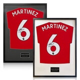 Lisandro Martinez Signed Framed Manchester United Shirt Football Shirt in 2 Options: White or Black Mount