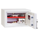 Cut out image of Fully opened safe on white background