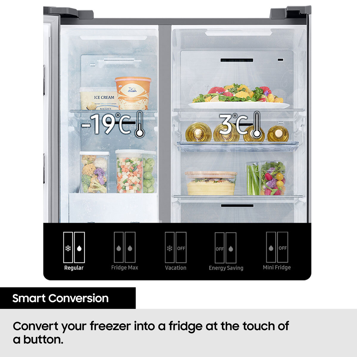 Samsung Series 8 RS68A884CB1/EU Side by Side Fridge Freezer, C Rated in Black