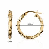 14ct Yellow Gold Twist Hoop Earrings 14ct Yellow Gold Twist Hoop Earrings