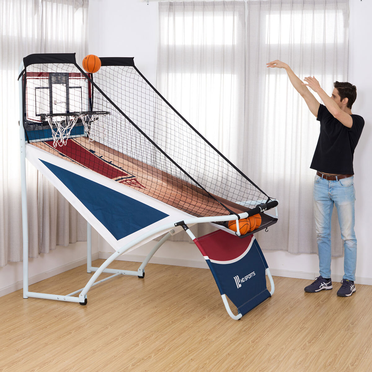 ESPN EZ Fold Indoor Basketball Game for 2 Players with LED Scoring