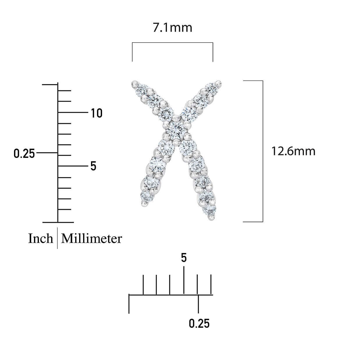 0.34ctw Round Brilliant Cut Diamond X-Shape Earring, 14ct White Gold