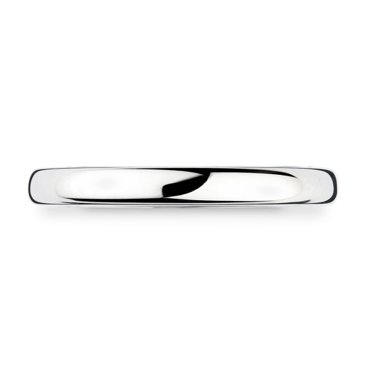 2.5mm Basic Light Court Wedding band. 18ct White Gold