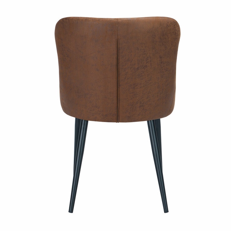 Indus Valley Henley Round Wooden Dining Table + 4 Brown Chairs