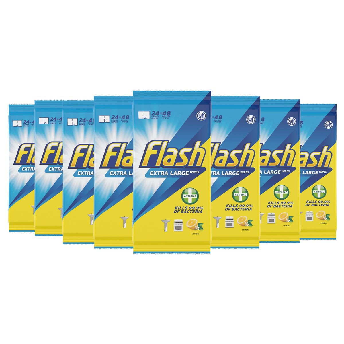 Flash Antibacterial Wipes, 8 x 24 Count Costco UK