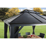 Sojag Mykonos 12ft x 16ft (3.65 x 4.87m) Sun Shelter with Galvanised Steel Double Roof + Insect Netting