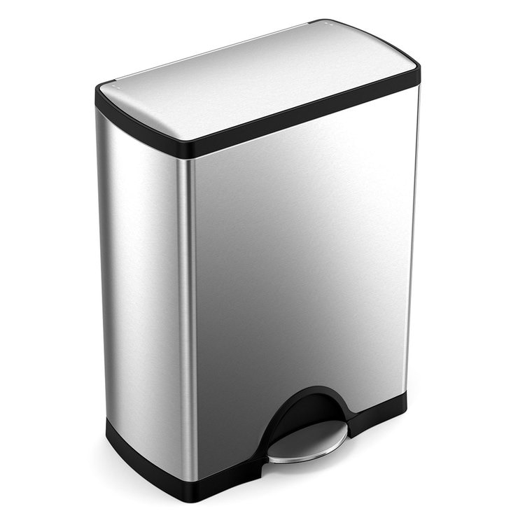 simplehuman 50L Rectangular Pedal Bin with FingerprintProof Brushed